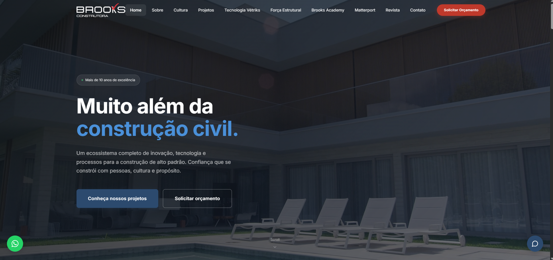 Website Institucional e Sistema Administrativo - Brooks Construtora